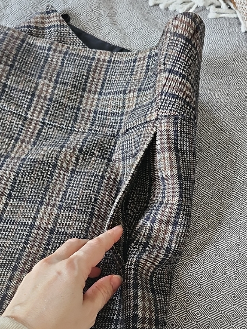 COS Plaid Midi Wrap Skirt in Brown and Black - Picture 4 of 6